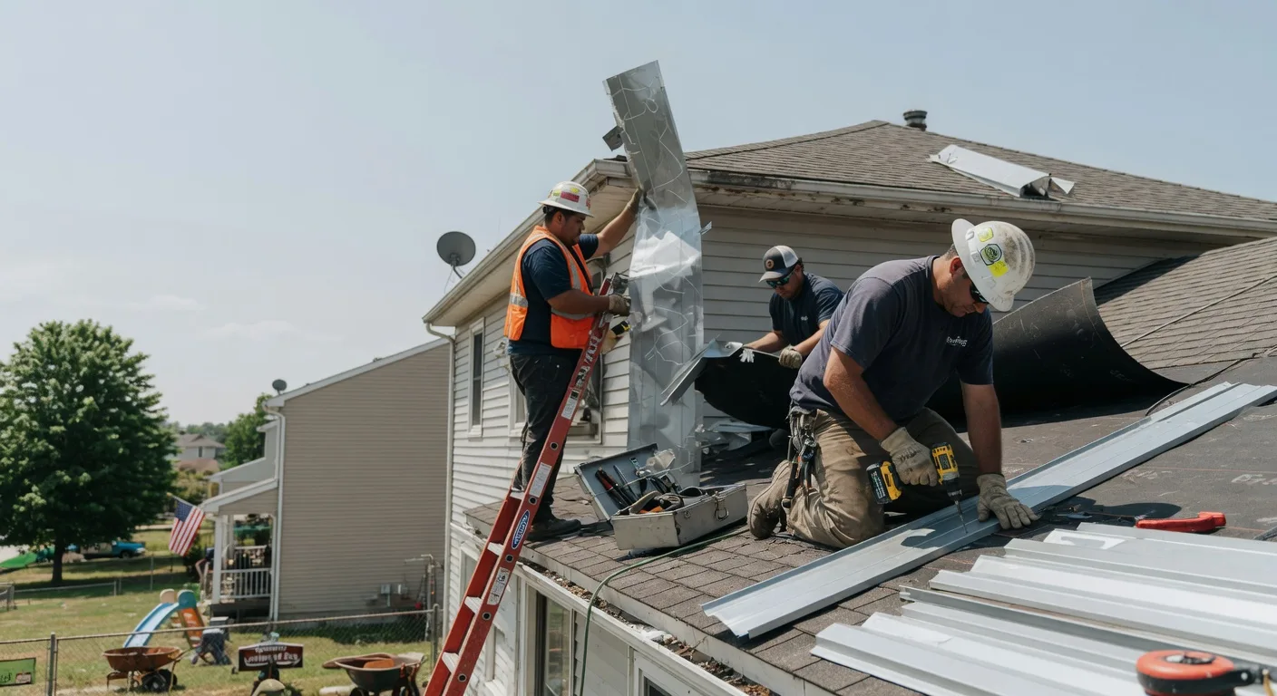 Storm Damage Metal Roof Repair in Kamrar, IA